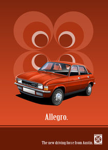 Austin Allegro Poster Illustration by Russell  Wallis