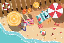 Beach - Flat Design von bluelela