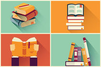 Set of books in flat design von bluelela