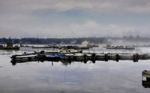 Early Morning Scene At A Fishing Village von John Bailey