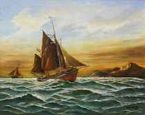 Segelschiff auf See - Maritime Gemälde von Marita Zacharias