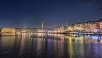 Alster in Hamburg am Abend von Frank  Jeßen