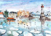 Lindau Harbour In Winter by Miki de Goodaboom
