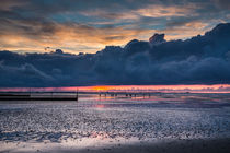 Sonnenuntergang an der Nordsee bei Ebbe von bildwerfer