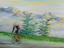 Radfahrer in den Alpen von Barbara Kaiser
