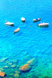 Boote an der ligurischen Küste von Italien von Gina Koch