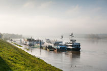 Tourist ferry ships at Vistula River by Arletta Cwalina