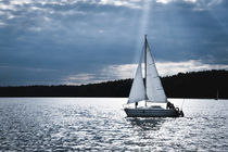 Blue moon light night sailing by Arletta Cwalina