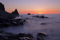Sunset at Blegberry Beach von Pete Hemington