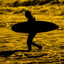 Surfer Silhouette  by Rob Hawkins