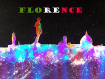Florence Skyline With Flag Banner von bill holkham
