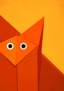 Abstract Geometric Cute Origami Fox von Boriana Giormova