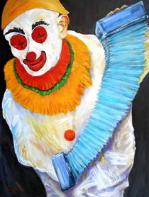 Clown mit Bandoneon by Eberhard Schmidt-Dranske