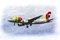 Air Portugal Airbus A319 Art by David Pyatt