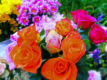 Blumenstrauß  mit orangen Rosen by Eva Dust