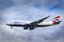 One World Boeing 747 Art von David Pyatt