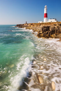 Portland Bill Lighthouse in Dorset, England on a sunny day by Sara Winter