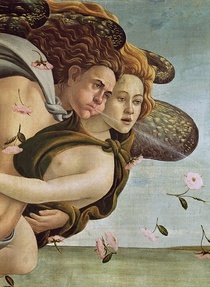 Zephyr und Chloris, Detail aus Die Geburt der Venus von Sandro Botticelli