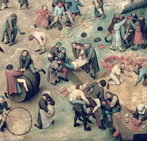 Kinderspiele: Detail der rechten unteren Ecke der Darstellung vo by Pieter Brueghel the Elder