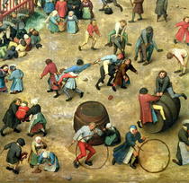 Kinderspiele: Detail der unteren Abschnitt zeigt verschiedene Sp von Pieter Brueghel the Elder