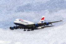 British Airways Airbus A380 Art by David Pyatt