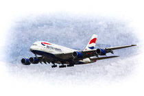 British Airways Airbus A380 Art von David Pyatt