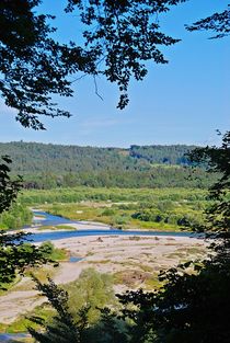 Aussicht auf den Zusammenfluss von Isar und Loisach beim Riemerschmid-Stein... von loewenherz-artwork