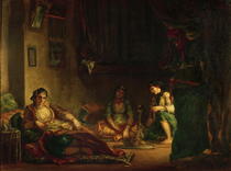 Die Frauen von Algier in ihrem Harem by Ferdinand Victor Eugèn  Delacroix