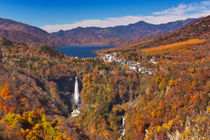 Kegon Falls near Nikko, Japan in autumn by Sara Winter