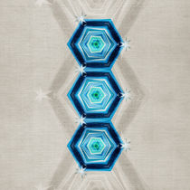 Abstract Blue Hexagons by cinema4design