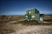 Green surfer cabana in wintertime Cabo Polonio by Diana C. Bernardi