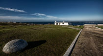 protected landscape at Cabo Polonio with white house von Diana C. Bernardi