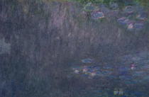 Seerosen: Reflexionen von Bäumen, Detail aus der linken Seite von Claude Monet