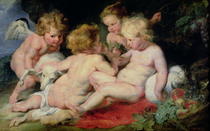 Jesuskind mit Johannes dem Täufer und zwei Engeln von Peter Paul Rubens