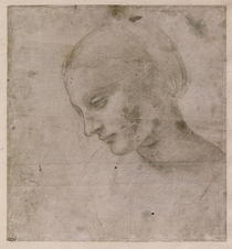 Kopf einer jungen Frau oder Leiter der Virgin by Leonardo Da Vinci