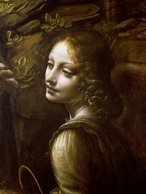 Detail der Engel, von der Madonna in der Felsengrotte  von Leonardo Da Vinci