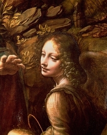 Detail der Engel, von der Madonna in der Felsengrotte  by Leonardo Da Vinci