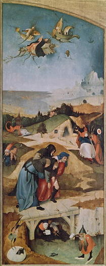 Left wing of the Triptych of the Temptation of St. Anthony  by Hieronymus Bosch