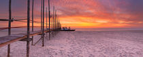 Seaside jetty at sunrise on Texel island, The Netherlands von Sara Winter