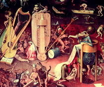 The Garden of Earthly Delights: Hell, detail from the right wing von Hieronymus Bosch