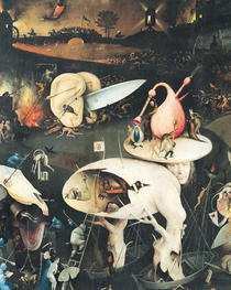 The Garden of Earthly Delights: Hell, right wing of triptych, c. by Hieronymus Bosch
