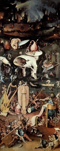 The Garden of Earthly Delights: Hell, right wing of triptych von Hieronymus Bosch