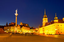 Castle Square in Warsaw, Poland at night by Sara Winter