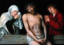 Christ as the Man of Sorrows with the Virgin and St. John  by Lucas Cranach the Elder