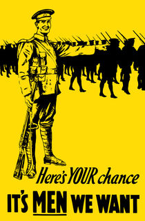 It's Men We Want -- WW1 Recruiting Poster by warishellstore
