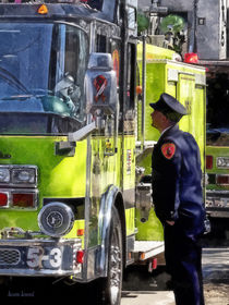 Firefighters - Firemen Talking by Susan Savad