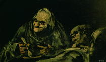 Two Old Men Eating, one of the `Black Paintings` von Francisco Jose de Goya y Lucientes