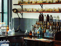 Desk With Bottles of Chemicals von Susan Savad