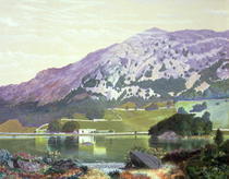 Nab Scar from the South Side of Rydal Water - Heather in Bloom,  von John Atkinson Grimshaw