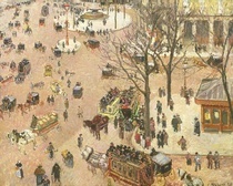 Place du Theatre Francais von Camille Pissarro